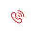 Red phone receiver icon with three curved lines indicating sound or call, on a white circular background—perfect for contacting Boschertown Go Karts in St. Charles.